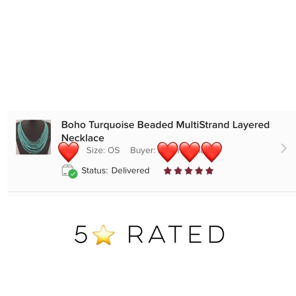 5⭐️ Boho Turquoise Beaded MultiStrand Necklace - Picture 2 of 4